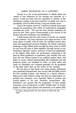 James Buchanan as a Lawyer - Penn Law: Legal Scholarship