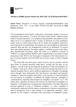 157 Susan Nacey. Metaphors in learner English. Amsterdam