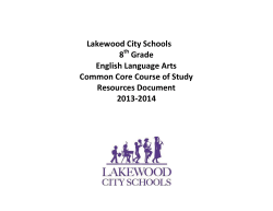 Lakewood City Schools 8 Grade English Language Arts Common