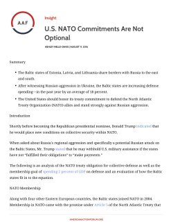 US NATO Commitments Are Not Optional
