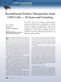 Recombinant Protein Therapeutics from CHO Cells