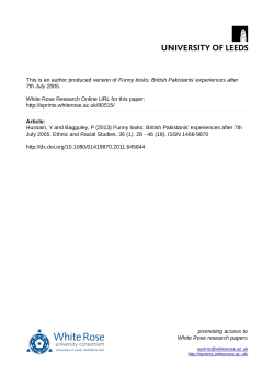 Funny looks: British Pakistanis` experiences after 7th July 2005