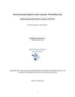 Socio-Economic Injustice and Cronyism: Warlordism and Tayloryism