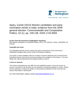 Spary, Carole (2014) Women candidates and party nomination