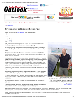 Rocky Mountain Outlook Article