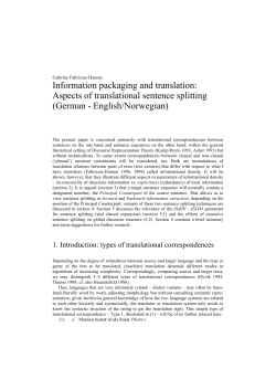 Information packaging and translation: Aspects of translational