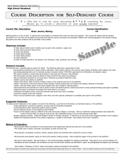 Course Descriptions for Self-Designed Courses