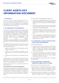 client assets key information document