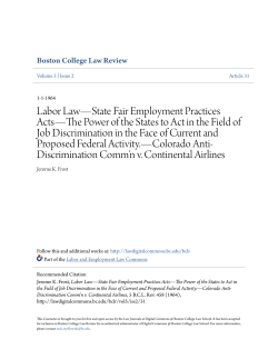 Labor Law&mdash;State Fair Employment Practices Acts&mdash;The Power of