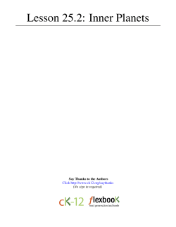 Lesson 25.2: Inner Planets