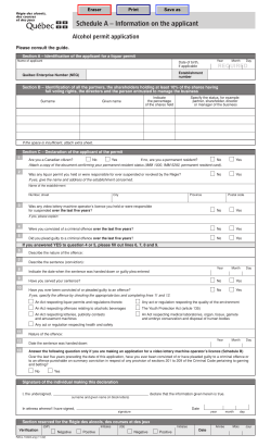 Schedule A &ndash; Information on the applicant