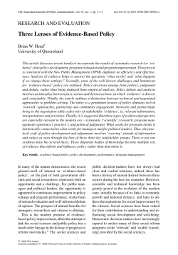 Three Lenses of Evidence-Based Policy