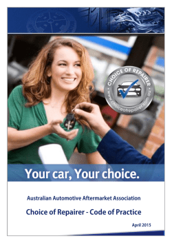 Code of Practice - Australian Automotive Aftermarket Association