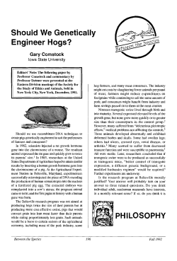 Should We Genetically Engineer Hogs?