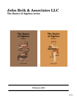 to a complete description of the Basics of Algebra series
