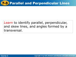 7-3 Parallel and Perpendicular Lines