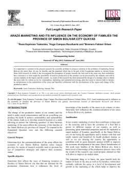 ARAZ&Aacute; MARKETING AND ITS INFLUENCE ON THE ECONOMY OF