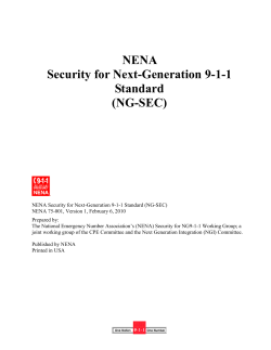 NENA Security for Next Generation 9-1-1 Standard
