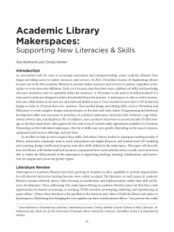 Academic Library Makerspaces - American Library Association