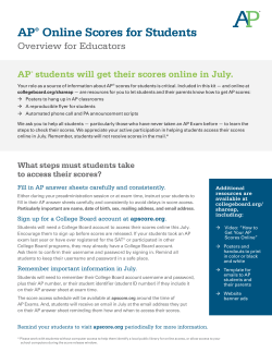 AP® Online Scores for Students