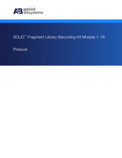 SOLiD&trade; Fragment Library Barcoding Kit Module 1&ndash;16 Protocol (PN