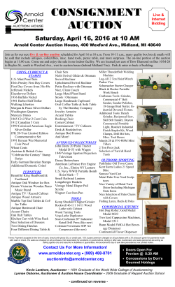 CONSIGNMENT - Arnold Center, Inc.