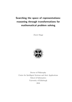 Searching the space of representations: reasoning