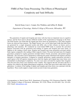 FMRI of Past Tense Processing: The Effects of Phonological