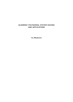 algebraic polynomial system solving and applications