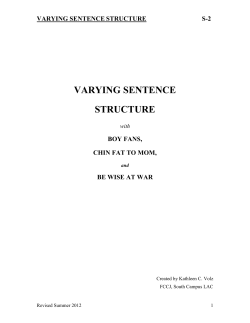 VARYING SENTENCE STRUCTURE