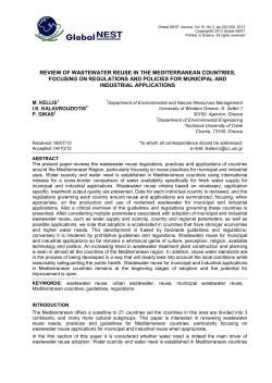 REVIEW OF WASTEWATER REUSE IN THE MEDITERRANEAN