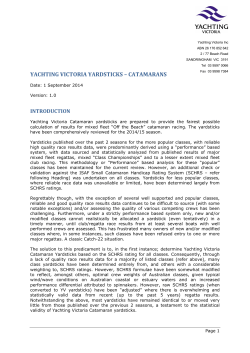 YV yardsticks Catamarans 2014-15