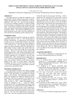 Orientation dependent characteristics of high quality factor single