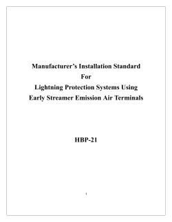 Manufacturer`s Installation Standard For Lightning Protection