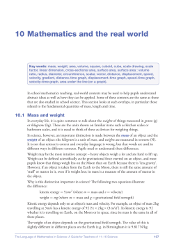 10 Mathematics and the real world