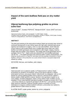 Impact of the semi-leafless field pea on dry matter yield Utjecaj