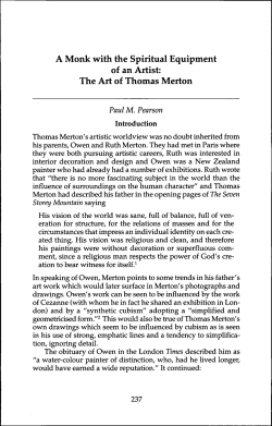 A Monk with the Spiritual Equipment of an Artist: The Art of Thomas