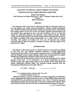 THE EFFECT OF RAINFALL KINETIC ENERGY ON THE SOIL
