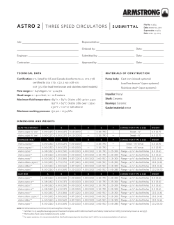 astro 2 | three speed circulators | submittal