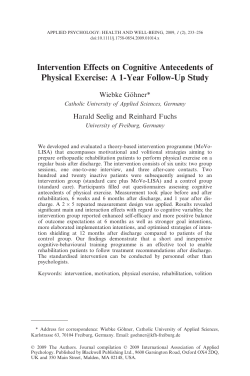 Intervention Effects on Cognitive Antecedents of Physical Exercise