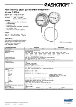 All stainless steel gas filled thermometer Model S5500