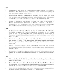 Prof. Dr. David Lordkipanidze`s full publications` list