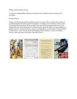 Primary and Secondary Sources