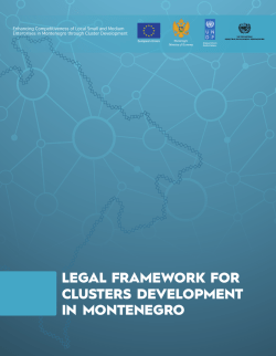 legal framework for clusters development in montenegro