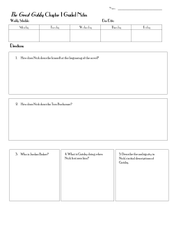 The Great Gatsby Chapter 1 Guided Notes