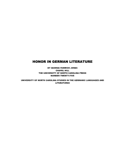 Honor In German Literature