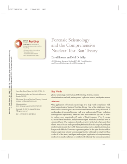 Forensic Seismology - UBC EOAS - University of British Columbia