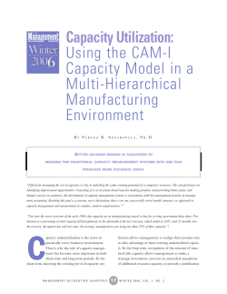 Capacity Utilization: Using the CAM-I Capacity Model in a Multi