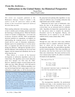 Subtraction in the United States