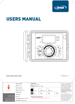 users manual - Orbit Irrigation